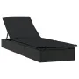 Lounger 1 pc with black synthetic rattan cushion 201x55x62 cm by vidaXL, Loungers - Ref: Foro24-319632, Price: 166,36 €, Disc...
