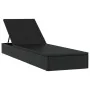 Lounger 1 pc with black synthetic rattan cushion 201x55x62 cm by vidaXL, Loungers - Ref: Foro24-319632, Price: 166,36 €, Disc...