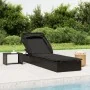 Sun lounger with folding awning black synthetic rattan 213x63x97cm by vidaXL, Loungers - Ref: Foro24-319640, Price: 159,99 €,...
