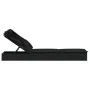 Sun lounger with folding awning black synthetic rattan 213x63x97cm by vidaXL, Loungers - Ref: Foro24-319640, Price: 159,99 €,...