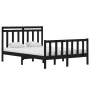 Schwarzer Massivholzbettrahmen 140x190 cm von vidaXL, Betten und Lattenroste - Ref: Foro24-3105364, Preis: 174,55 €, Rabatt: %