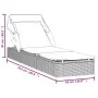 Sun lounger with folding awning black synthetic rattan 213x63x97cm by vidaXL, Loungers - Ref: Foro24-319640, Price: 159,99 €,...