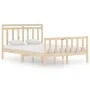 Estructura de cama de madera maciza 140x190 cm de vidaXL, Camas y somieres - Ref: Foro24-3105360, Precio: 126,49 €, Descuento: %