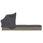 Lounger with folding awning gray synthetic rattan 213x63x97cm by vidaXL, Loungers - Ref: Foro24-319639, Price: 190,85 €, Disc...