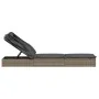 Tumbona con toldo plegable ratán sintético gris 213x63x97cm de vidaXL, Tumbonas - Ref: Foro24-319639, Precio: 182,66 €, Descu...