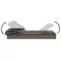 Lounger with folding awning gray synthetic rattan 213x63x97cm by vidaXL, Loungers - Ref: Foro24-319639, Price: 190,85 €, Disc...