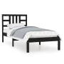 Estructura de cama madera maciza negra 100x200 cm de vidaXL, Camas y somieres - Ref: Foro24-3105399, Precio: 122,02 €, Descue...