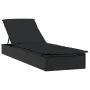 1 pc sun lounger with black synthetic rattan table by vidaXL, Loungers - Ref: Foro24-319634, Price: 181,60 €, Discount: %