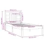 Bettgestell aus Massivholz 100x200 cm von vidaXL, Betten und Lattenroste - Ref: Foro24-3105395, Preis: 89,52 €, Rabatt: %