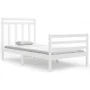 White solid wood bed frame 100x200 cm by vidaXL, Beds and slatted bases - Ref: Foro24-3105306, Price: 114,77 €, Discount: %