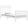 White solid wood bed frame 100x200 cm by vidaXL, Beds and slatted bases - Ref: Foro24-3105306, Price: 114,77 €, Discount: %