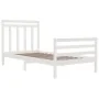 White solid wood bed frame 100x200 cm by vidaXL, Beds and slatted bases - Ref: Foro24-3105306, Price: 114,77 €, Discount: %