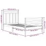 White solid wood bed frame 100x200 cm by vidaXL, Beds and slatted bases - Ref: Foro24-3105306, Price: 114,77 €, Discount: %