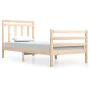 Solid wood bed frame 100x200 cm by vidaXL, Beds and slatted bases - Ref: Foro24-3105305, Price: 110,38 €, Discount: %