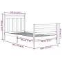 Solid wood bed frame 100x200 cm by vidaXL, Beds and slatted bases - Ref: Foro24-3105305, Price: 110,38 €, Discount: %