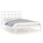 White solid wood bed frame 140x200 cm by vidaXL, Beds and slatted bases - Ref: Foro24-3105471, Price: 119,92 €, Discount: %