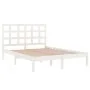 White solid wood bed frame 140x200 cm by vidaXL, Beds and slatted bases - Ref: Foro24-3105471, Price: 119,92 €, Discount: %