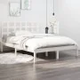 White solid wood bed frame 200x200 cm by vidaXL, Beds and slatted bases - Ref: Foro24-3105491, Price: 135,59 €, Discount: %