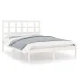 White solid wood bed frame 200x200 cm by vidaXL, Beds and slatted bases - Ref: Foro24-3105491, Price: 135,59 €, Discount: %