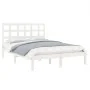White solid wood bed frame 200x200 cm by vidaXL, Beds and slatted bases - Ref: Foro24-3105491, Price: 135,59 €, Discount: %