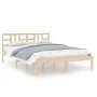 Solid wood bed frame 200x200 cm by vidaXL, Beds and slatted bases - Ref: Foro24-3105425, Price: 126,34 €, Discount: %