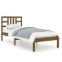 Estructura de cama madera maciza marrón miel 100x200 cm de vidaXL, Camas y somieres - Ref: Foro24-3105398, Precio: 102,33 €, ...