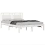 Estructura de cama de madera maciza blanca 160x200 cm de vidaXL, Camas y somieres - Ref: Foro24-3105546, Precio: 148,23 €, De...