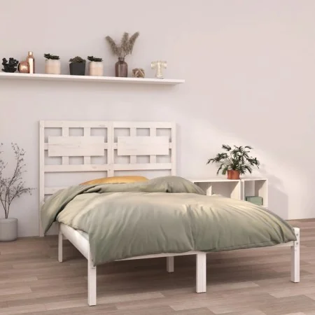 Weißer Massivholzbettrahmen 140x190 cm von vidaXL, Betten und Lattenroste - Ref: Foro24-3105646, Preis: 127,06 €, Rabatt: %