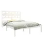 Weißer Massivholzbettrahmen 140x190 cm von vidaXL, Betten und Lattenroste - Ref: Foro24-3105646, Preis: 127,06 €, Rabatt: %