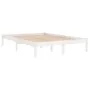 Weißer Massivholzbettrahmen 140x190 cm von vidaXL, Betten und Lattenroste - Ref: Foro24-3105646, Preis: 127,06 €, Rabatt: %