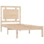Solid wood bed frame 100x200 cm by vidaXL, Beds and slatted bases - Ref: Foro24-3105525, Price: 102,84 €, Discount: %