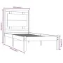 Solid wood bed frame 100x200 cm by vidaXL, Beds and slatted bases - Ref: Foro24-3105525, Price: 102,84 €, Discount: %