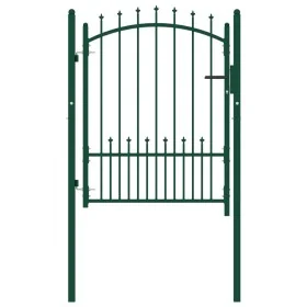 Fence gate with green steel spikes 100x125 cm by vidaXL, garden gates - Ref: Foro24-146394, Price: 161,96 €, Discount: %