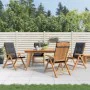 Reclining garden chairs and cushions 4 pcs solid teak wood by vidaXL, Garden chairs - Ref: Foro24-3196463, Price: 656,32 €, D...