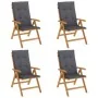 Reclining garden chairs and cushions 4 pcs solid teak wood by vidaXL, Garden chairs - Ref: Foro24-3196463, Price: 656,32 €, D...