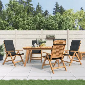Reclining garden chairs and cushions 4 pcs solid teak wood by vidaXL, Garden chairs - Ref: Foro24-3196470, Price: 658,74 €, D...