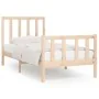 Solid wood bed frame 90x200 cm by vidaXL, Beds and slatted bases - Ref: Foro24-3106818, Price: 84,85 €, Discount: %