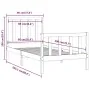 Solid wood bed frame 90x200 cm by vidaXL, Beds and slatted bases - Ref: Foro24-3106818, Price: 84,85 €, Discount: %