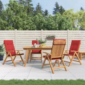 Reclining garden chairs and cushions 4 pcs solid teak wood by vidaXL, Garden chairs - Ref: Foro24-3196469, Price: 659,87 €, D...