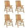 Reclining garden chairs and cushions 4 pcs solid teak wood by vidaXL, Garden chairs - Ref: Foro24-3196469, Price: 655,01 €, D...