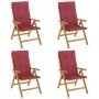 Reclining garden chairs and cushions 4 pcs solid teak wood by vidaXL, Garden chairs - Ref: Foro24-3196472, Price: 646,60 €, D...
