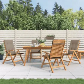 Verstellbare Gartenstühle und Kissen 4 Stück massives Teakholz von vidaXL, Gartenstühle - Ref: Foro24-3196471, Preis: 654,90 ...