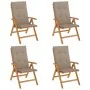 Verstellbare Gartenstühle und Kissen 4 Stück massives Teakholz von vidaXL, Gartenstühle - Ref: Foro24-3196471, Preis: 654,90 ...