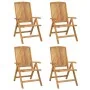 Verstellbare Gartenstühle und Kissen 4 Stück massives Teakholz von vidaXL, Gartenstühle - Ref: Foro24-3196471, Preis: 654,90 ...