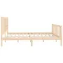 Estructura de cama de madera maciza 200x200 cm de vidaXL, Camas y somieres - Ref: Foro24-3106853, Precio: 137,87 €, Descuento: %