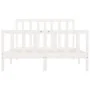 Weißer Massivholzbettrahmen 160x200 cm von vidaXL, Betten und Lattenroste - Ref: Foro24-3106844, Preis: 136,54 €, Rabatt: %