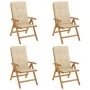 Reclining garden chairs and cushions 4 pcs solid teak wood by vidaXL, Garden chairs - Ref: Foro24-3196466, Price: 657,02 €, D...