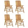 Reclining garden chairs and cushions 4 pcs solid teak wood by vidaXL, Garden chairs - Ref: Foro24-3196466, Price: 657,02 €, D...