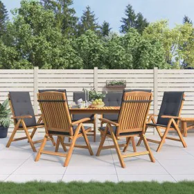 Reclining garden chairs and cushions 6 pcs solid teak wood by vidaXL, Garden chairs - Ref: Foro24-3196493, Price: 1,00 €, Dis...