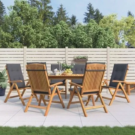 Reclining garden chairs and cushions 6 pcs solid teak wood by vidaXL, Garden chairs - Ref: Foro24-3196493, Price: 1,00 €, Dis...
